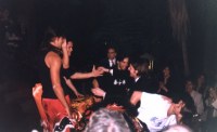 Danza del león: Ronny Vargas, Jorge Yutronic, Francisco Aravena y Paul Cerda